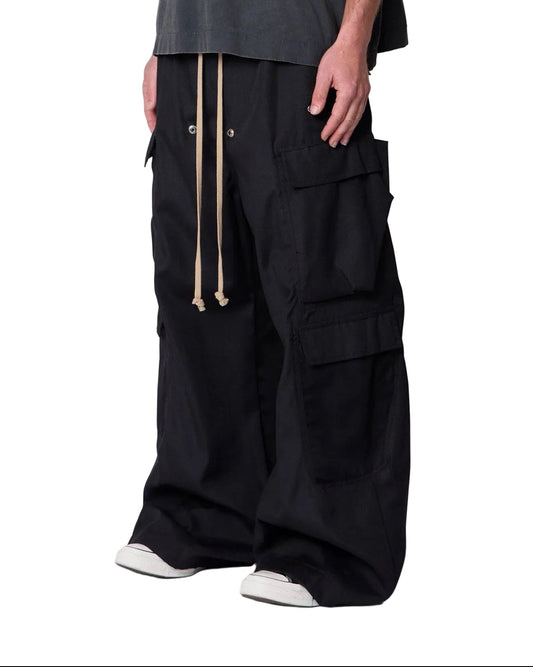 MNML LA Rave Double Cargo Pants Black