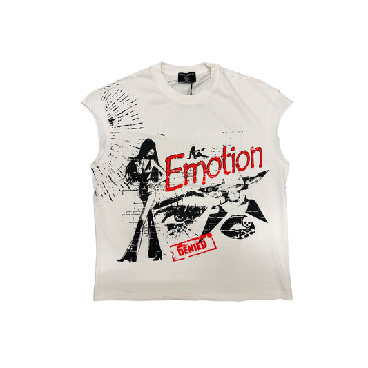 Mixed Emotion Starboy Cut Off Tee White