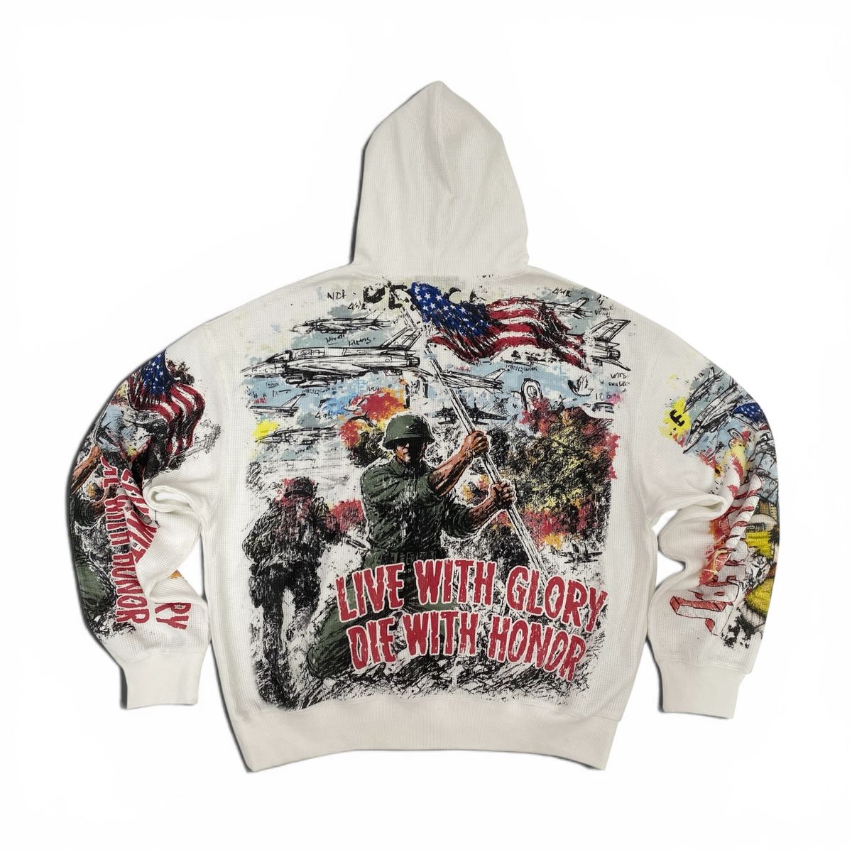 Concept LA Honor Thermal Zip Up Hoodie White