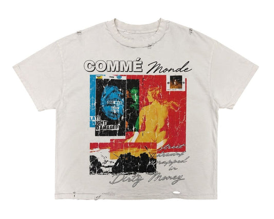 Comme Monde Dirty Money Tee White