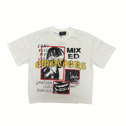 Mixed Emotion Yellow Forever Tee White