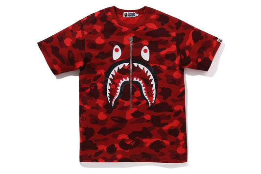 BAPE ABC Red Camo Shark Tee Red