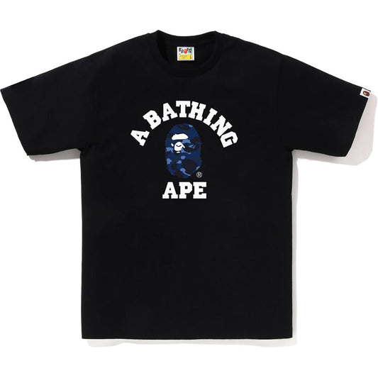 BAPE Navy Camo College Tee Black