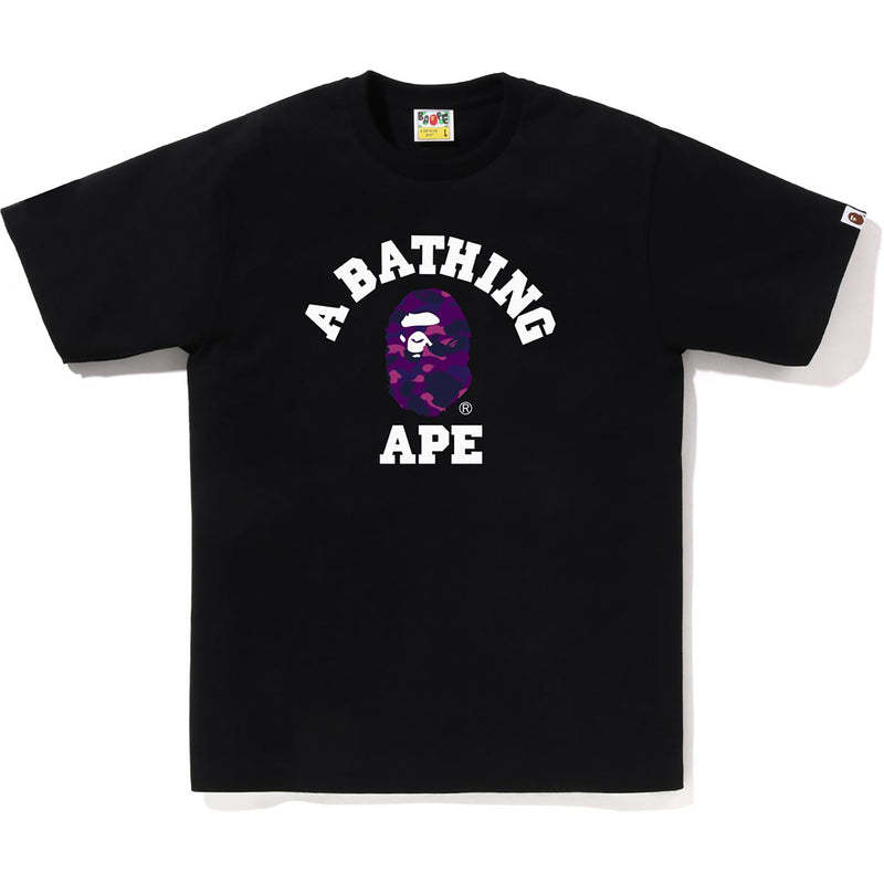 BAPE Purple Camo College Tee Black