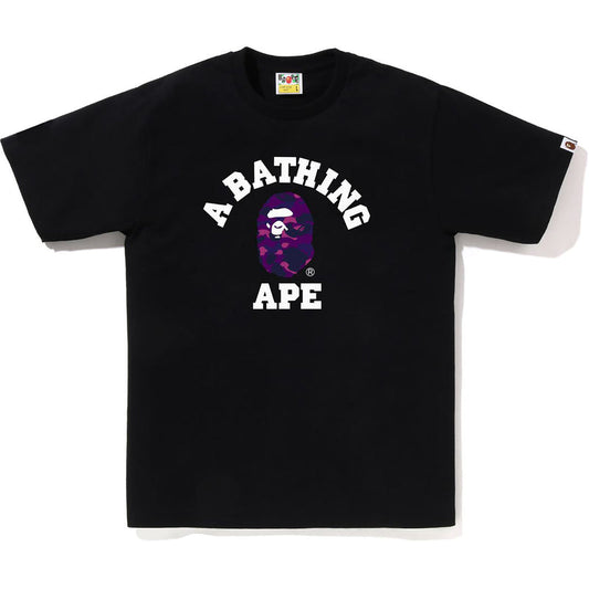BAPE Purple Camo College Tee Black