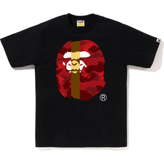 BAPE Red Camo Transform Big Ape Head Tee Black