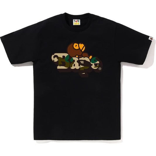 BAPE 1st Yellow Camo Milo on BAPE Tee Black