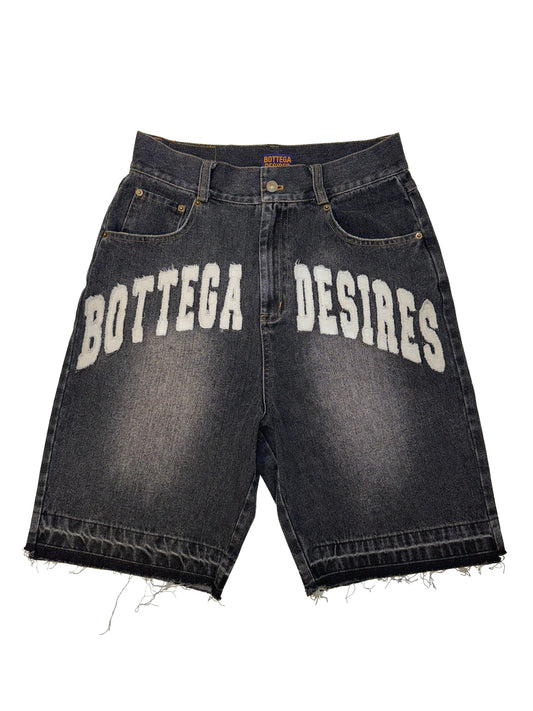 Bottega Desires Black Denim Shorts