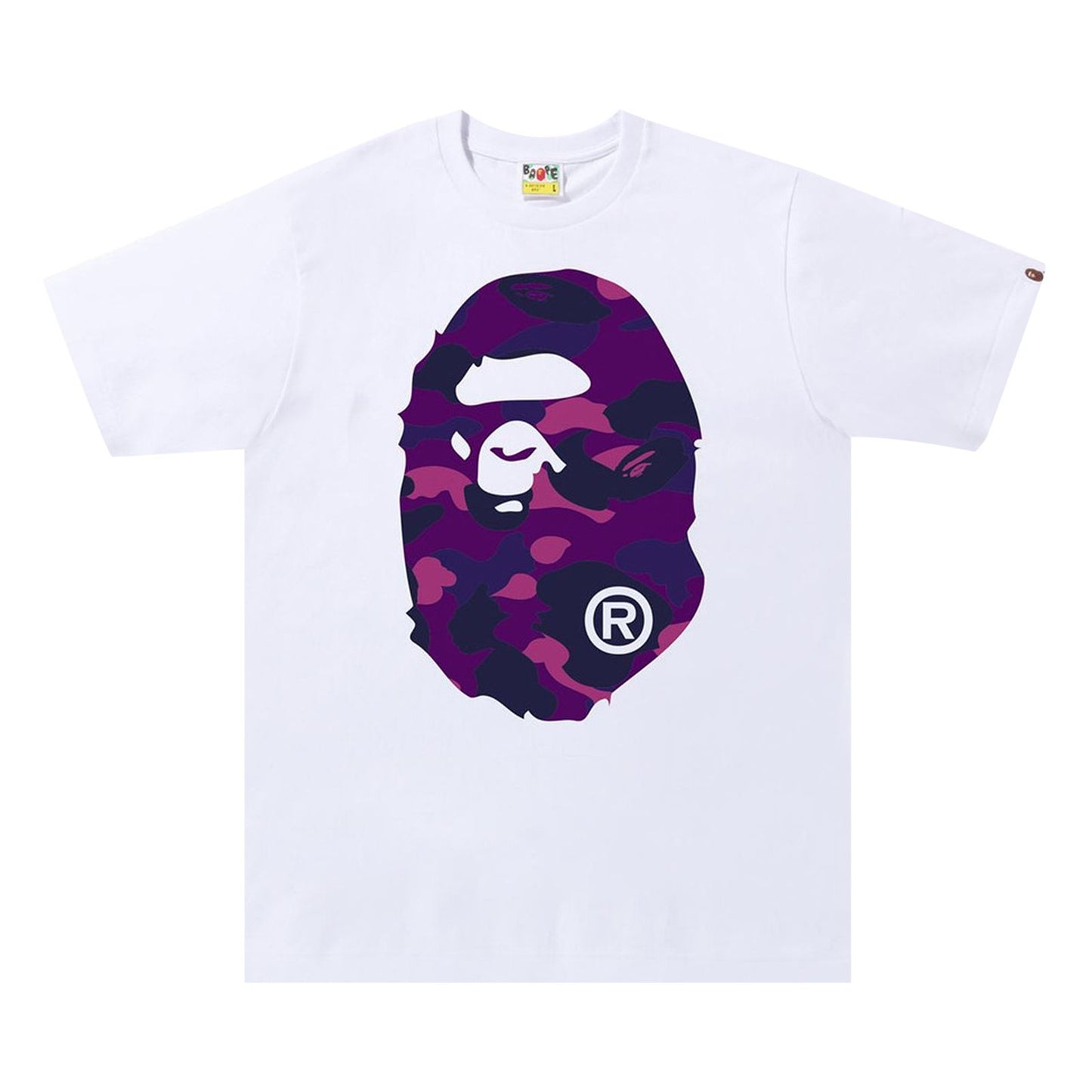 BAPE Big Head Purple Tee White
