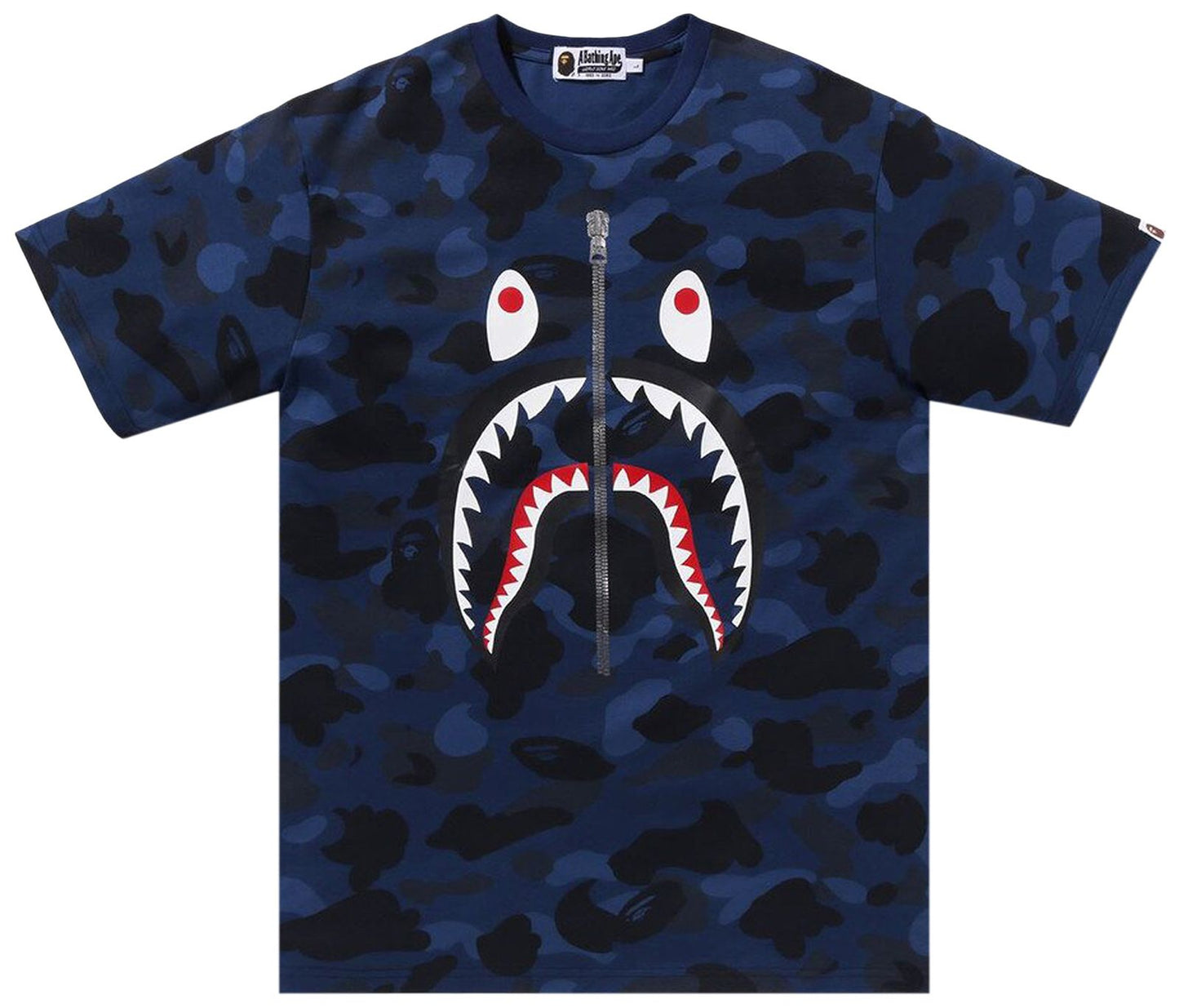 BAPE ABC Navy Camo Shark Tee Navy