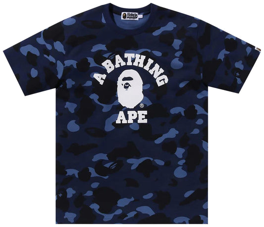 BAPE ABC Navy Camo College Tee Navy