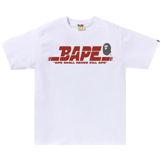 BAPE Dark Red Sports Logo Tee White