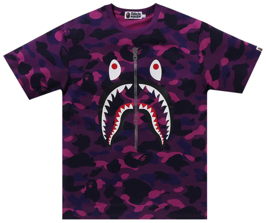 BAPE ABC Purple Camo Shark Tee Purple