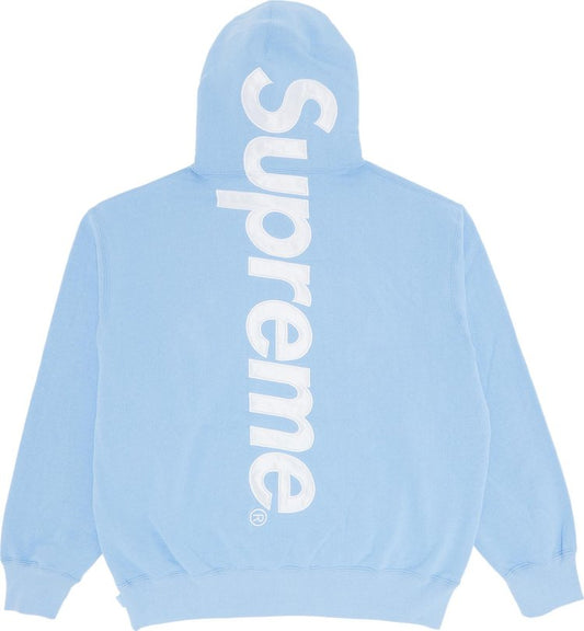 Supreme Satin Applique Hoodie (FW24) Light Blue