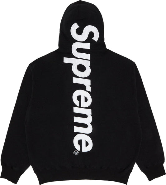 Supreme Satin Applique Hoodie (FW24) Black