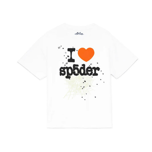SP5DER Orange Heart Tee White