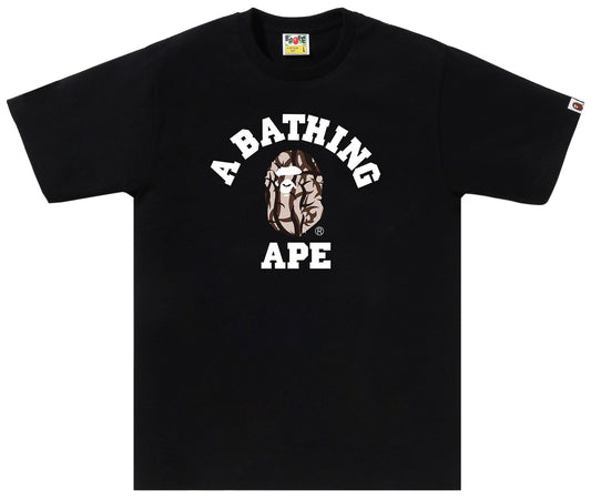 BAPE Brown Tree Camo College Tee Black