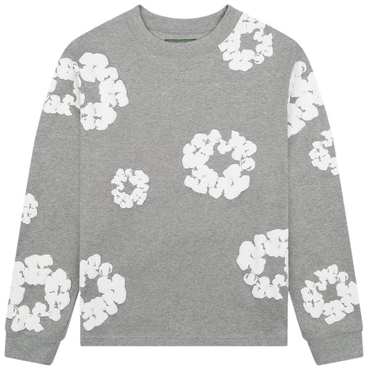 Denim Tears The Cotton Wreath Long Sleeve Tee Grey