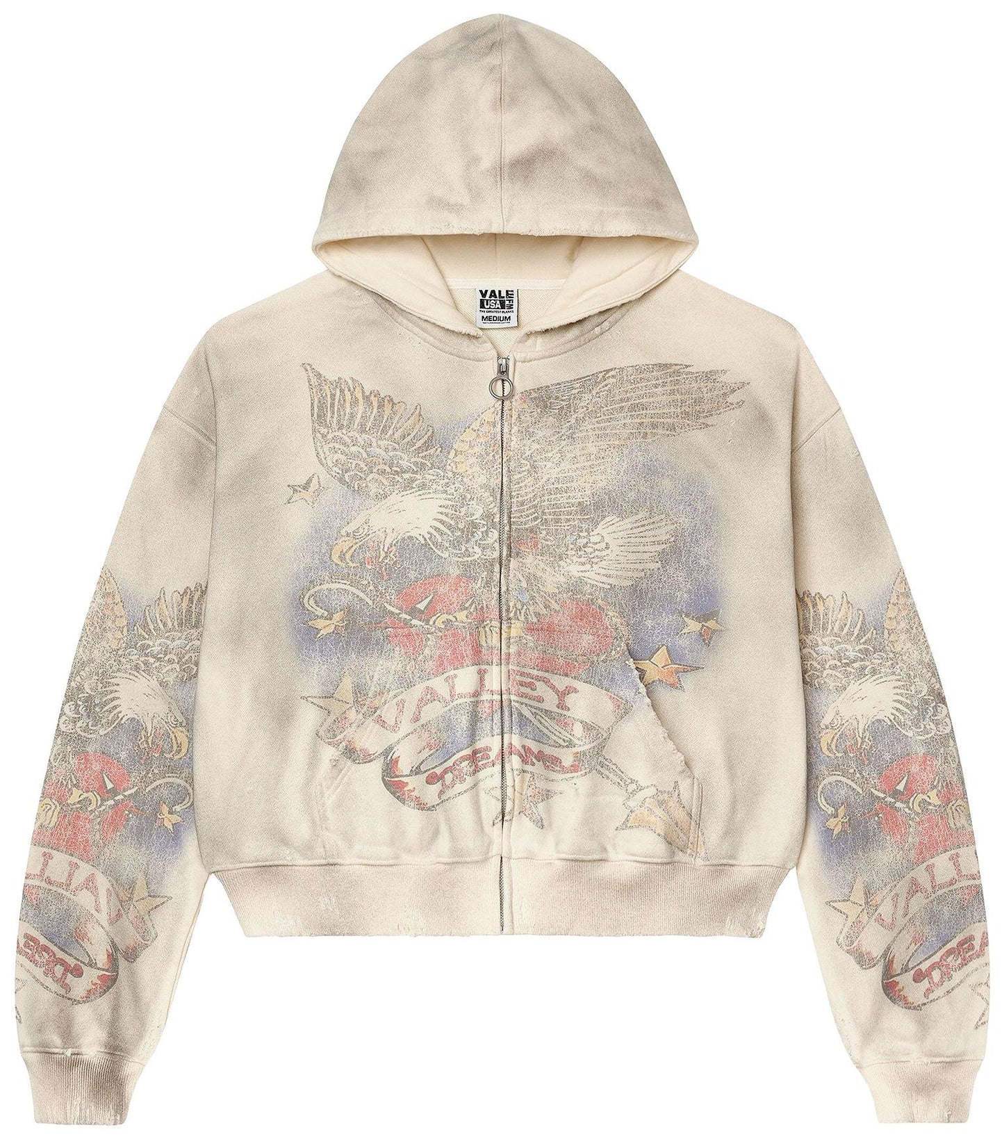 VALE Forever Nostalgia Zip Up Hoodie Cream