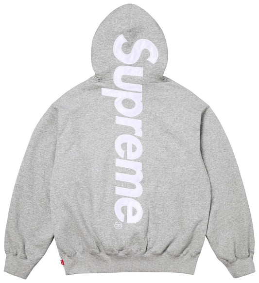 Supreme Satin Appliqué Hoodie (FW25) Heather Grey