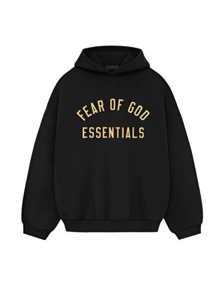 Fear of God Essentials Fleece Hoodie Gold Black