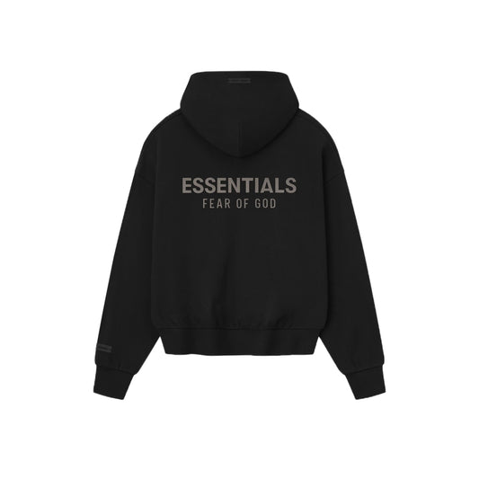 Fear of God Essentials Zip Up Hoodie Metallic Jet Black
