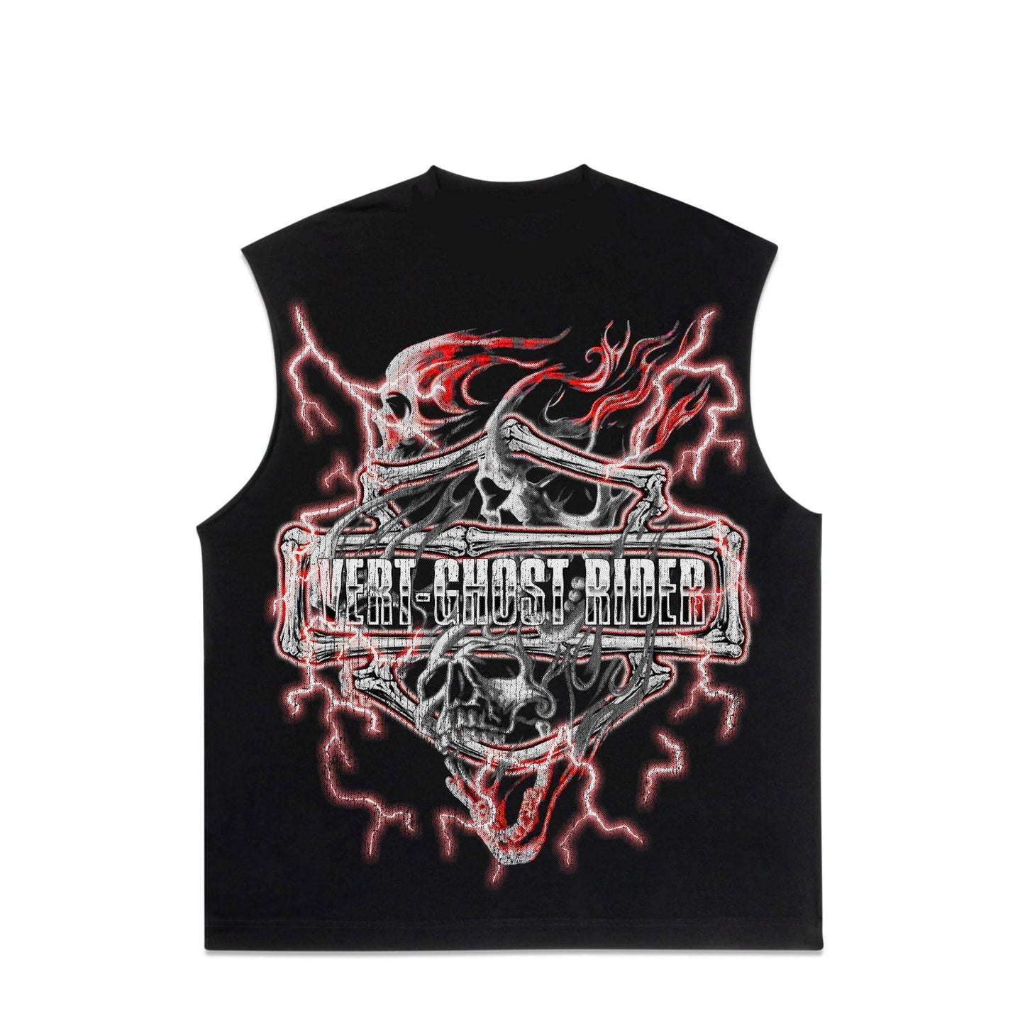 Retrovert Red Skull Cut Off Tee Black