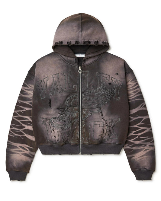 VALE Garden Zip Up Hoodie Velvet Brown
