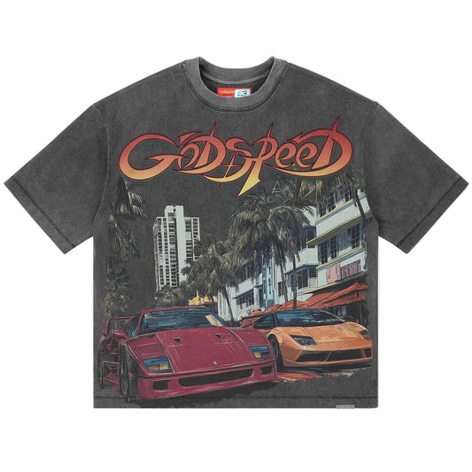 Godspeed South Beach Miami Tee Washed Grey