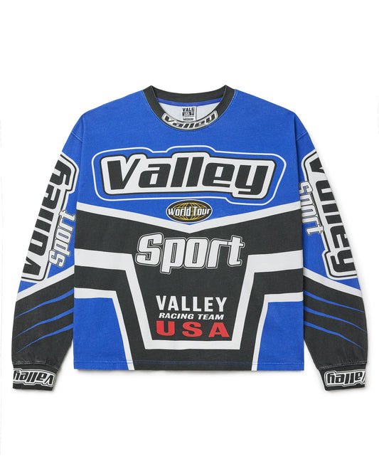 VALE Valley Racing Motocross Long Sleeve Tee Blue