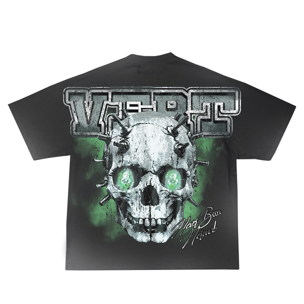 Retrovert Green Bolted Cranium Tee Black