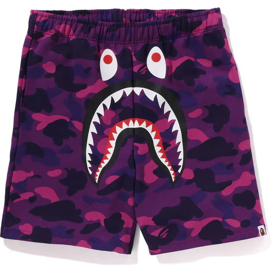 BAPE Shark Color Camo Sweatshorts Purple