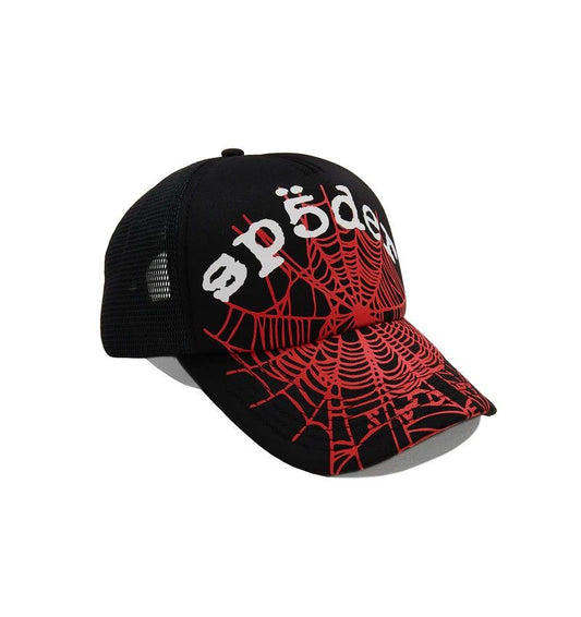 Sp5der OG Web Logo Snapback Hat Red Black