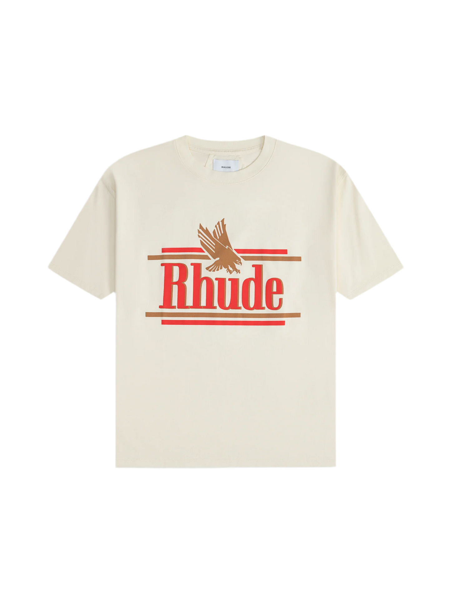 Rhude Dark Orange Eagle Logo Tee Cream