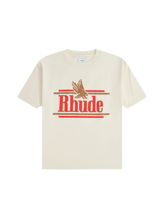 Rhude Dark Orange Eagle Logo Tee Cream