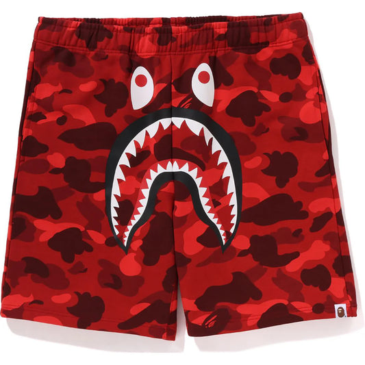 BAPE Shark Color Camo Sweatshorts Red
