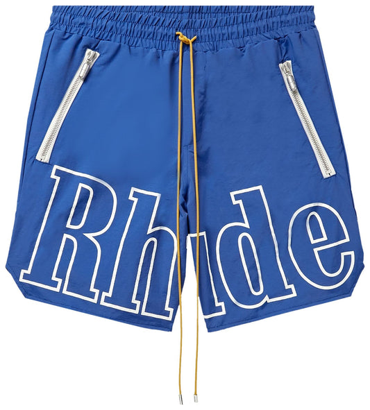 Rhude Basketball Logo Swim Short Royal Blue