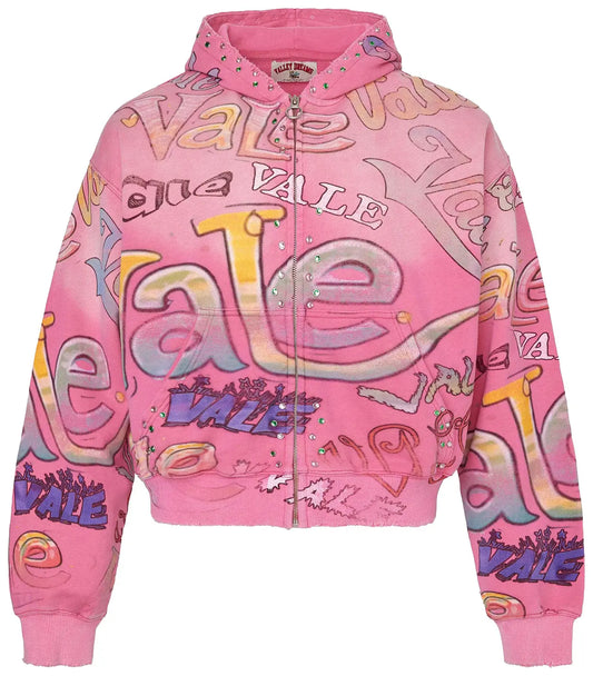 VALE Forever Bubblegum Zip Up Hoodie Pink