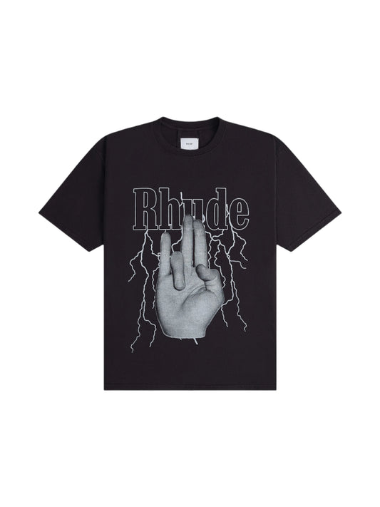 Rhude Shocker Hand Tee Black