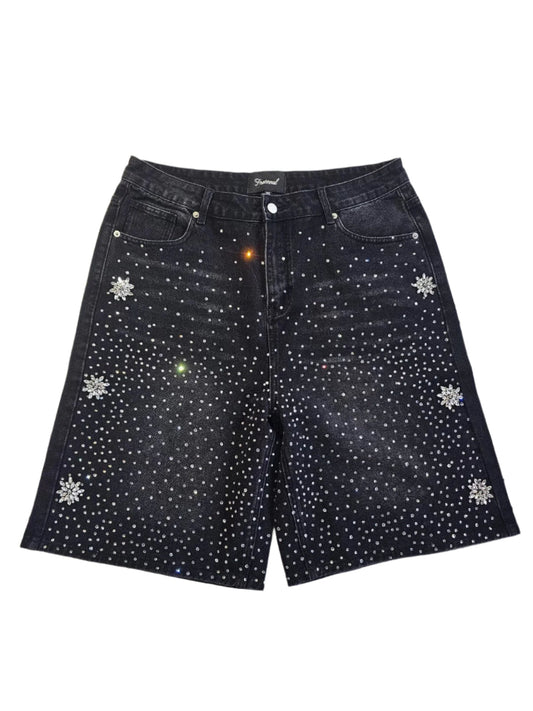 Fraternal Washed Black Astro Denim Shorts