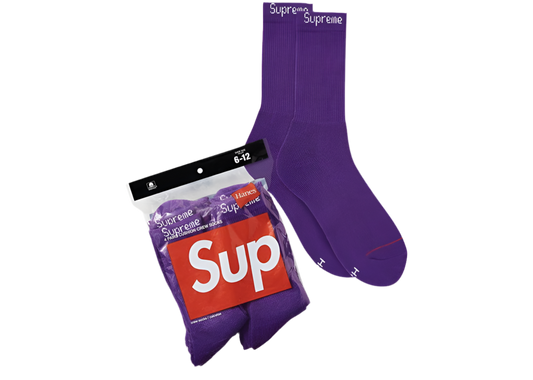 Supreme Hanes Socks (4 Pack) Purple