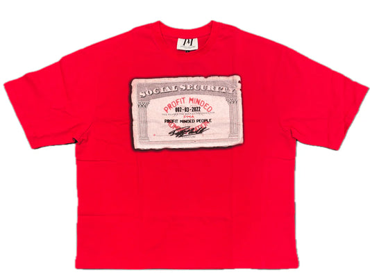 Profit Minded SSN Card Tee Red