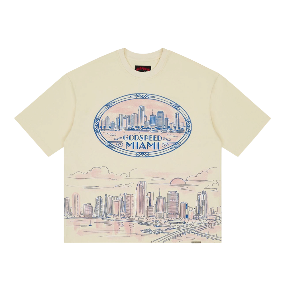 Godspeed Miami Skyline Pink Tee Bone
