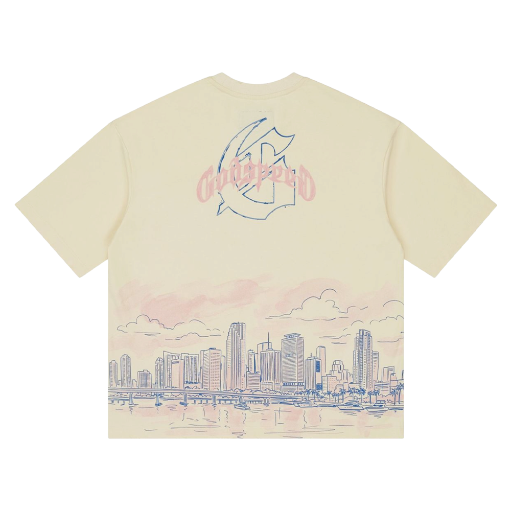 Godspeed Miami Skyline Pink Tee Bone