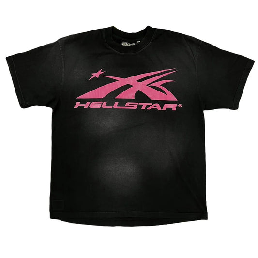 Hellstar Studios Sport Logo Gel Tee Pink Black