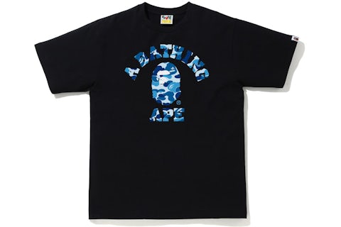 BAPE All Over Baby Blue Camo College Tee Black