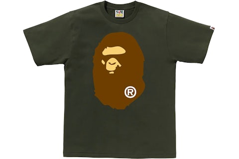 BAPE Brown Big Ape Head Tee Olive
