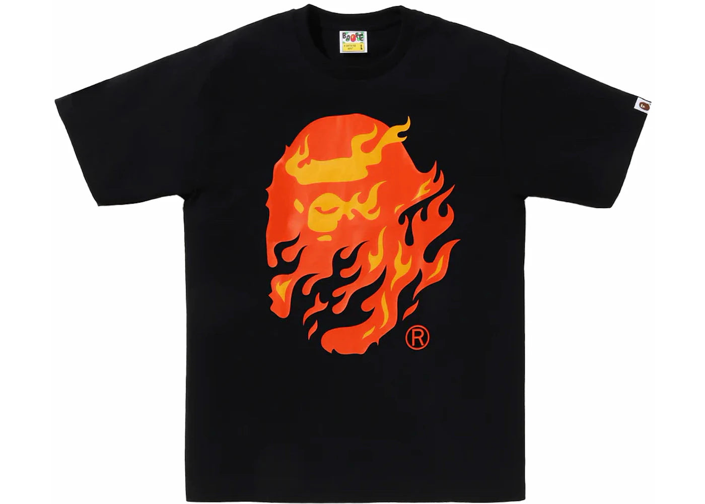 BAPE Flame Big Ape Head Tee Black