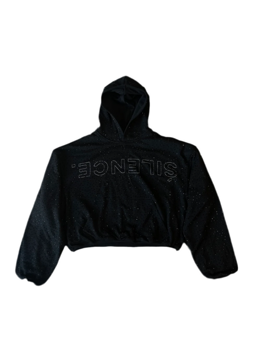 SILENCE VVS Rhinestone Hoodie Black