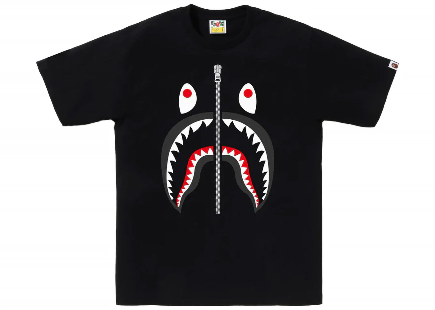 BAPE Grey Shark Tee Black